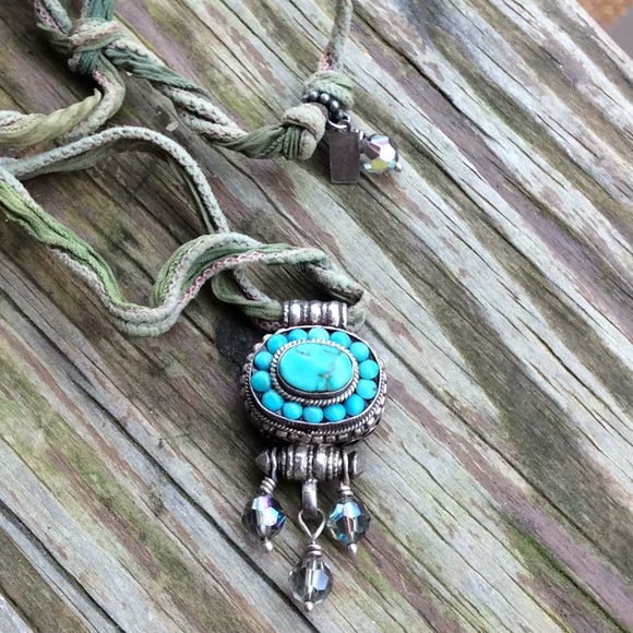 Genuine Turquoise 925 Silver Rare Necklace - Picture 2 of 7